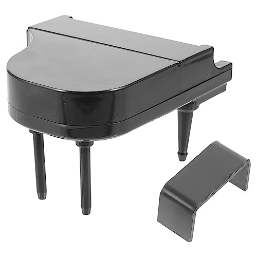 Sosoport 1 Satz Kinderspielzeugklaviermodell Mini Kleines Klavier Zubehör Kinderklavier Puppenhausmöbel Winzig Puppenhaus Musikinstrument Plastik Black von Sosoport