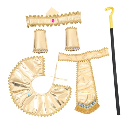 Sosoport 1 Satz Kostümset für Herren Nachgeahmtes Outfit mit Hut Gürtel Halskragen Armmanschetten und Goldfarbener Schlange für Cosplay Halloween und Themenpartys von Sosoport