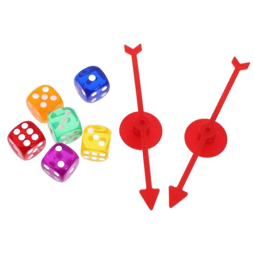 Sosoport 1 Satz Kunststoff für Spielräder Teiliges Zubehör mit Drehpfeilen und Würfeln für Brettspiele Partys und Veranstaltungen Leicht und Vielseitig Einsetzbar von Sosoport