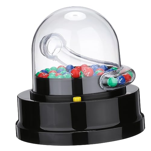 Sosoport 1 Satz Lotteriemaschine Machine Party Game Machine Cafe Game Toy Party Game Toy Mini-Bingo-Kugeln tragbare Bingomaschine Jackpot-Maschine Mini-Lotto-Spielautomat Abs Black von Sosoport