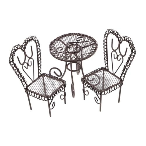Sosoport 1 Satz Mikro-Landschaftstisch und Stühle Miniaturstühle zum Basteln Puppenstubenstühle süße Minimöbel Miniaturtisch Mini-Gartenmöbel- Mini Möbelmodelle Metall Dunkelbraun Sosoport 1 Satz Mikro-Landschaftstisch und Stühle Miniaturstühle zum Basteln Puppenstubenstühle süße Minimöbel Miniaturtisch Mini-Gartenmöbel- Mini Möbelmodelle Metall Dunkelbraun von Sosoport