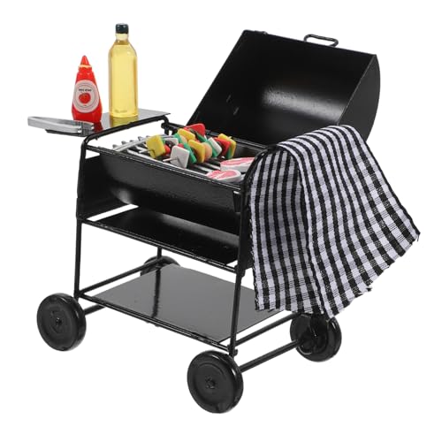 Sosoport 1 Satz Mini-Grill kreativ Dollhouse playmobile Realistischer Grill für Puppenhaus Mini Grill für Miniaturgarten Szenenlayout- Miniatur-Grillrost Legierung von Sosoport
