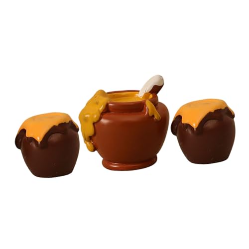 Sosoport 1 Satz Mini Honey Jar Bienenhonigtöpfe Mikro-landschaftstopf Mini Honigglas Puppenhaus-essenszubehör Dekorationszubehör Für Puppenhäuser Bienenhonig Glas Honig Partyzubehör Harz von Sosoport