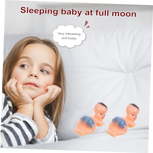 Sosoport 1 Satz Mini Schlafende Junge Mädchen Figuren Dekoration Für Shower Und Partys Niedliche Mini Kunststoffbabys Für DIY Tischdekoration Und 60 Stück von Sosoport