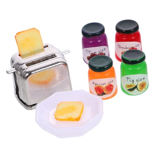 Sosoport 1 Satz Mini-Toaster Mini-hausmodell Simuliertes Küchengeschirr-kit Toasterspielzeug Für Miniatur-Ornamente Geben Vor, Zu Sein Miniatur-szenendekor Legierung von Sosoport