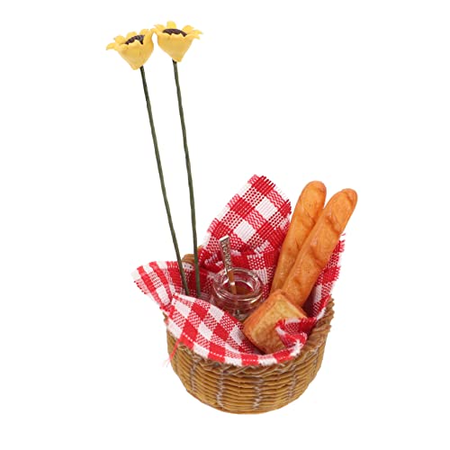 Sosoport 1 Satz Mini-brotkorb Miniatur Puppe Minihaus-Ornament Kinderspielzeug Kinderspiele Mini- -Requisiten-Ornament Wohndekoration Mini-hausverzierung Hausbedarf Partyzubehör Glas von Sosoport