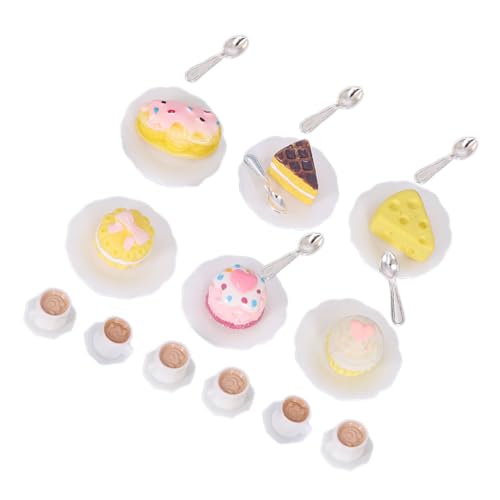 Sosoport 1 Satz Mini-küchendekoration Mini-puppenhauszubehör Zubehör Für Puppenhäuser Puppenhaus-essenszubehör Mini-Dinge Miniküche Kaffeetasse Mini-Essen Harz von Sosoport