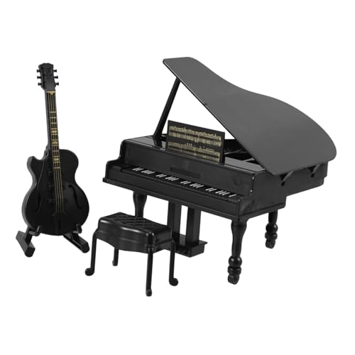 Sosoport 1 Satz Miniatur-Musikinstrument Miniatur-Puppenhaus-Dekorationszubehör Puppenhaus-Musikinstrumente Maßstab 1:12 Gitarre Mini-Piano- Flügelornament Plastik Sosoport 1 Satz Miniatur-Musikinstrument Miniatur-Puppenhaus-Dekorationszubehör Puppenhaus-Musikinstrumente Maßstab 1:12 Gitarre Mini-Piano- Flügelornament Plastik von Sosoport