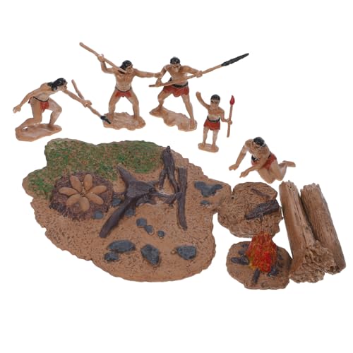 Sosoport Miniatur Urmenschen Figuren Satz aus Kunststoff für Mikrolandschaften Dekoration für Garten und Dioramen von Sosoport
