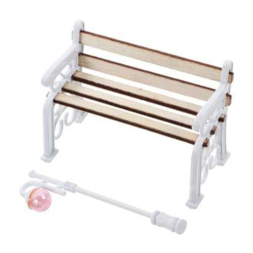 Sosoport 1 Satz Miniaturpark-Set kinderspielzeug puppenhaus deko Miniatures Mini-Innendekoration Dekorationen winzig Miniaturlampe Mikro Straßenlaterne Zinklegierung Weiß von Sosoport