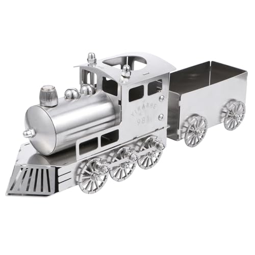 Sosoport 1 Satz Modelleisenbahn Zug Retro Dampf Züge Schreibtisch Modell Der Lokomotive Silver Rostfreier Stahl von Sosoport