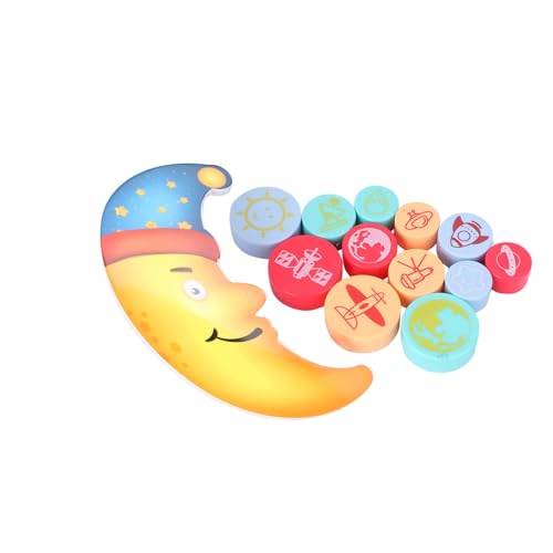 Sosoport 1 Satz Mond-Balance-Block Balance-Spiele-spielset Ausgleichsblöcke Holzbausteine Pädagogische Bausteine Stapelblöcke Abs von Sosoport