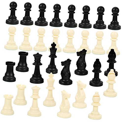 Sosoport 1 Satz Plastik Schachfiguren Internationale Schachspiel Figuren Ersatzteile mit Königshöhe für Schachbrett Zubehör und Strategiespiele Leicht und Tragbar von Sosoport