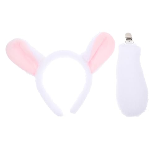 Sosoport 1 Satz Plüsch Schaf Ohren Stirnband und Set Niedliches Kostümzubehör für Partys Verstellbares und Atmungsaktives Accessoire für Cosplay und Theateraufführungen von Sosoport
