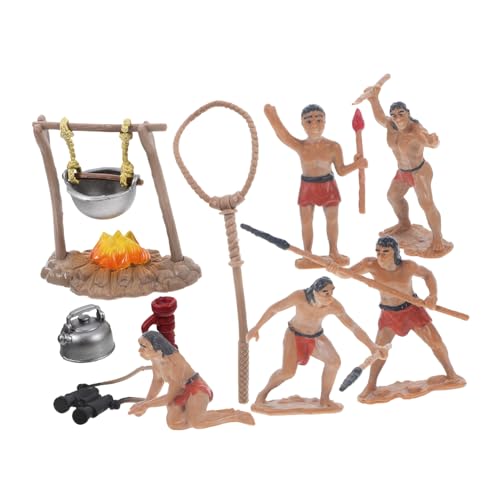 Sosoport Miniatur Urmenschen Figuren Satz für Camping Primitives Männer Modellspielzeug Miniatur Campingspielzeug für Garten und Deko Kompakt und Leicht für Mikrolandschafts Designs von Sosoport