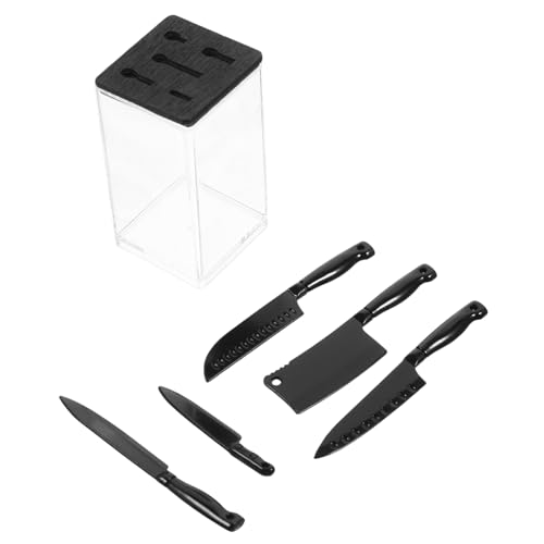 Sosoport 1 Satz Puppenhaus transparentes Messer küchengeräte küchenutensilien küchenmesser Mini-Küchenzubehör Puppenhausschneider Miniatur -Stütze Kunststoff Black von Sosoport