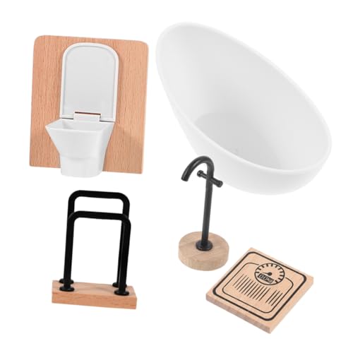 Sosoport 1 Satz Puppenzimmer-Badezimmerdekorationen Badewanne Bausatz Möbel Zubehör für Puppenhäuser Miniatur-Badzubehörset Miniaturspielzeug Dollhouse Badezimmer Holz Sosoport 1 Satz Puppenzimmer-Badezimmerdekorationen Badewanne Bausatz Möbel Zubehör für Puppenhäuser Miniatur-Badzubehörset Miniaturspielzeug Dollhouse Badezimmer Holz von Sosoport