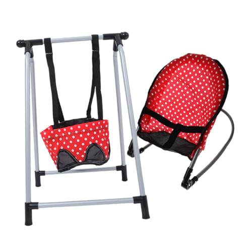 Sosoport 1 Satz Puppenzubehör Puppenautositz Puppe autositz Babypuppen-Kinderzimmer-Spielset Puppe kinderzimmer Puppenmöbel Puppenwagen Eisen rot von Sosoport