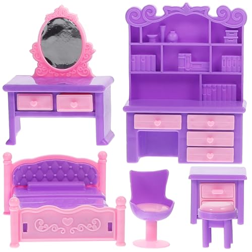 Sosoport 1 Satz Spielhausmöbel Winziges Sofadekor Mini-hauspuppensofa Mini-Sofa-Requisite Mini-hausbedarf Dekoratives Kleines Sofa Mini-sofamöbel Kleines Couchmodell Plastik Violett von Sosoport
