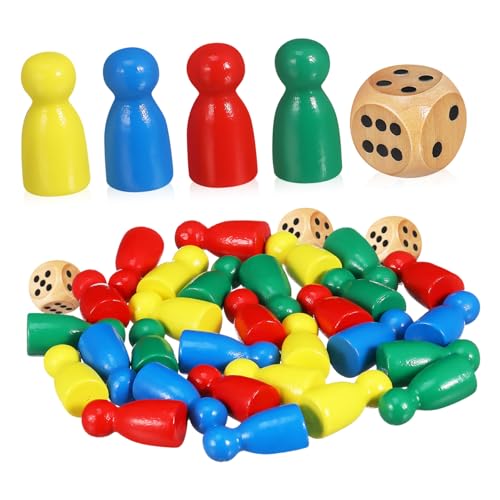 Sosoport 1 Satz Spielsteine ​​Holzschachfiguren Brettspiel Spielfiguren Brettspielzubehör Holzschach Brettspiel Schachspielmarken Schachersatz Spielkomponente Tabletop Marker Baum von Sosoport