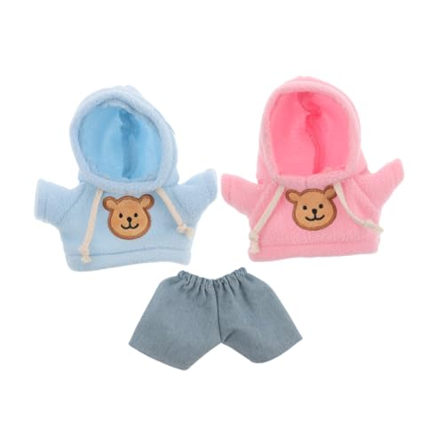 Sosoport 1 Satz Teiliges Set für Stofftier Weiche Ersatzkleidung für Bärenpuppen Blau Rosa und Hellblau von Sosoport