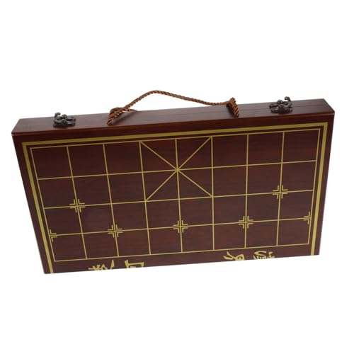 Sosoport 1 Satz Tragbares Holz Schachspiel Set mit Aufbewahrungsbox Dual Use Schachbrett für Reisen Elegantes Design Praktische Handhabung für Schachliebhaber und Familienunterhaltung von Sosoport