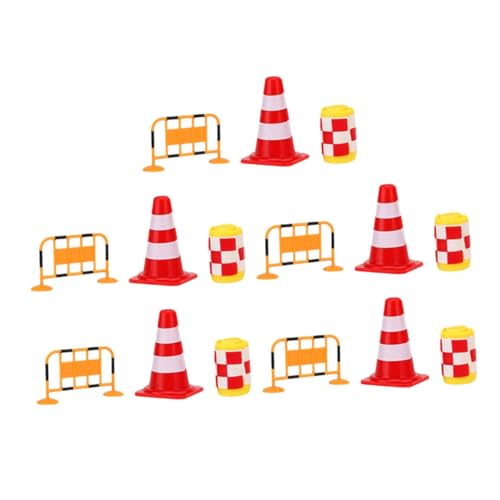 Sosoport 1 Satz Verkehrsschilder für Teiliges Spielset mit Roten Kegeln Orangefarbenen Absperrungen und Gelben Sicherheitsböcken Fördert Verkehrswissen und Kreativität von Sosoport