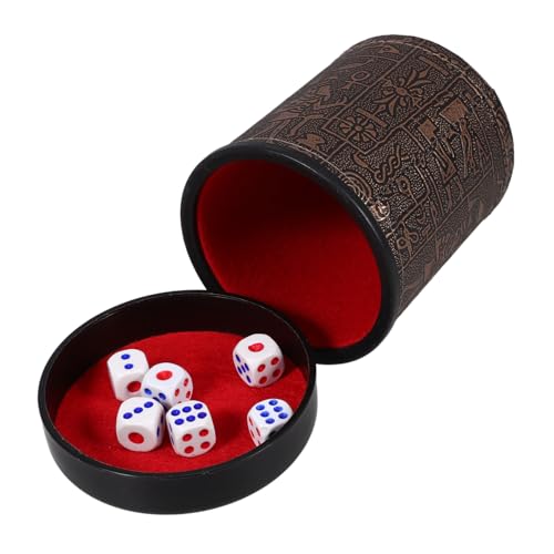 Sosoport 1 Satz Würfelbecher Geräuschloser Shaker für Spieleabende für Tischspiele und Indoor Unterhaltung aus Strapazierfähigem und PU Würfeln und Basis Sosoport 1 Satz Würfelbecher Geräuschloser Shaker für Spieleabende für Tischspiele und Indoor Unterhaltung aus Strapazierfähigem und PU Würfeln und Basis von Sosoport