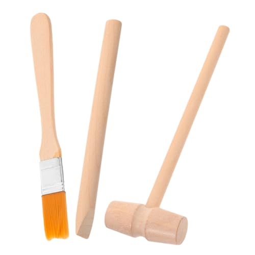 Sosoport 1 Satz zum Graben von Werkzeugen Anfänger Bausatz Hammer Entdeckung Forscher Graben Lernen Spielzeugwerkzeuge Kinderspielzeug hölzern Beige von Sosoport