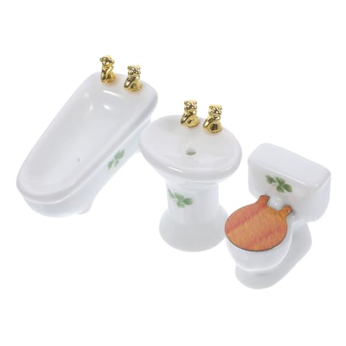 Sosoport Miniatur-Badezimmer-zubehör-Set Im Maßstab 124 Keramik-Toilette Für Puppenhaus- Sosoport Miniatur-Badezimmer-zubehör-Set Im Maßstab 124 Keramik-Toilette Für Puppenhaus- von Sosoport