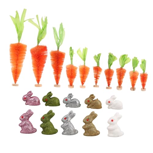 Sosoport 1 Set Desktop Ornamente Karotten Mini Künstliche Karotten Dekoration Mini Figuren Karotten Baumzweig Tischdekorationen Tisch Hasen Gefälschte Karotten von Sosoport