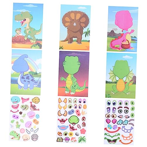 Sosoport 1 Set Dinosaurier Gesichtswechsel Aufkleber Dinosaurier Und Match Aufkleber Machen Sie Ihren Eigenen Dinosaurier Aufkleber Dinosaurier Mix Und Match Aufkleber Machen Sie von Sosoport