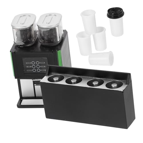 Sosoport 1 Set Kaffeemaschinen Modell Kaffeemaschine Kaffeetassen Mini Kaffeemaschine Miniatur Kaffeemaschine Mini Küchendekor Puppenhaus Küchenrequisite Puppenhausdekor von Sosoport