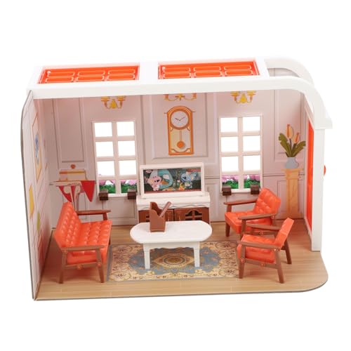 Sosoport 1 Set Mini Szenenmodell Kleines Puppenhaus Mädchen Mini Hausbausatz Miniatur Winzighaus Bausatz Kinderspielzeug Kleines Babypuppenspielzeug Kleines Mikro von Sosoport