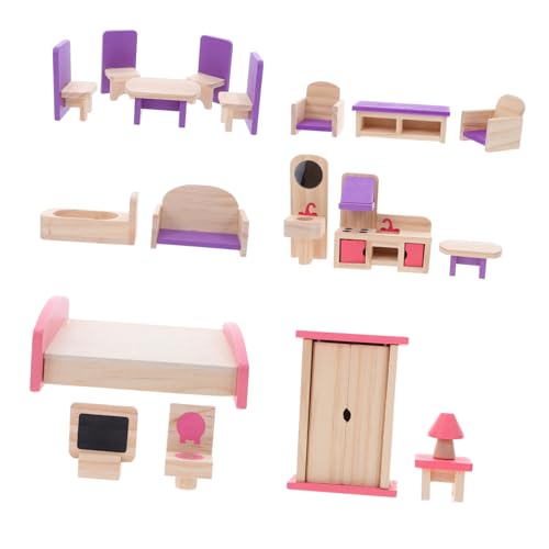 Sosoport 1 Set Miniatur-puppenhaus-zubehör: Miniatur-puppenhaus-möbelset Aus Holz, Kleines DIY-puppenhaus-zubehör Für Kinder, Rollenspiel-Spielzeug Mit Winzigen Stühlen, Tischen Und Betten Sosoport 1 Set Miniatur-puppenhaus-zubehör: Miniatur-puppenhaus-möbelset Aus Holz, Kleines DIY-puppenhaus-zubehör Für Kinder, Rollenspiel-Spielzeug Mit Winzigen Stühlen, Tischen Und Betten von Sosoport