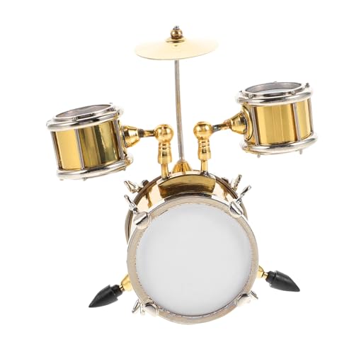 Sosoport 1 Set Modell Puppenhaus Ornament Mini Trommel Kit Goldene Metall Sosoport 1 Set Modell Puppenhaus Ornament Mini Trommel Kit Goldene Metall von Sosoport