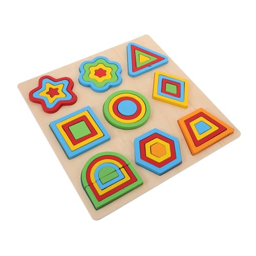 Sosoport 1 Set Montessori Toys Für Baby Holzform -rätsel Für Kleinkinder Baby Rätsel Farbe Und Form Montessori Puzzle Vorschule Lernspielzeug von Sosoport