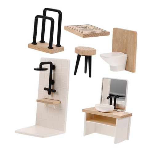 Sosoport 1 Set Miniatur Puppenhaus Badezimmer Spielset Puppenhaus Zubehör Holz Puppenhaus Möbel Set Sosoport 1 Set Miniatur Puppenhaus Badezimmer Spielset Puppenhaus Zubehör Holz Puppenhaus Möbel Set von Sosoport
