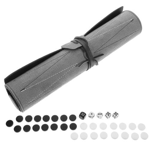 Sosoport 1 Set Reisefreundliche Pu-Backgammon-Matte, Internationale Schachmatte, Backgammon-versorgung, Schachspielteil, Spielversorgung, Schachbrett Sosoport 1 Set Reisefreundliche Pu-Backgammon-Matte, Internationale Schachmatte, Backgammon-versorgung, Schachspielteil, Spielversorgung, Schachbrett von Sosoport
