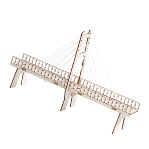 Sosoport 1 Stück Brücke selber Bauen experimente Experiment kabelrinnen handgefertigte Schrägseilbrücke Physische Schrägseilbrücke zum Selbermachen hölzern von Sosoport