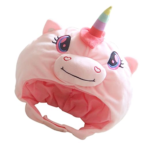 Sosoport 1 Stück Einhorn-kopfbedeckung Einhorn-cosplay-hut Tierhut Anziehen Hut Für Kinderrollenspiele Erwachsene Gastgeschenke Für Kindergeburtstage Flauschige Tiermütze Kurzer Plüsch von Sosoport
