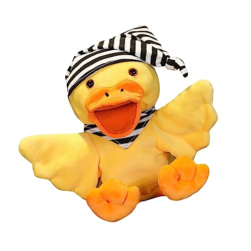 Sosoport 1 Stück Entenhandschuhe interaktive Puppen für Plüsch Stofftiere für Geschichte Handpuppe Geschichte erzählende Handpuppe PP Baumwolle Yellow von Sosoport