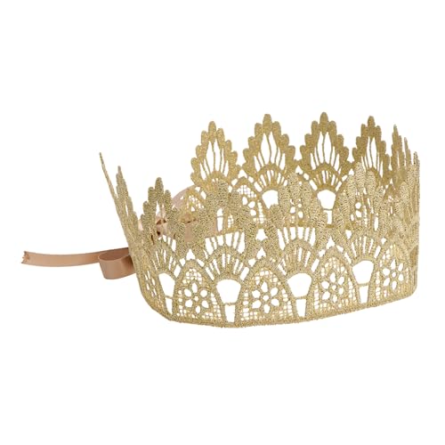 Sosoport 1 Stück Geburtstagskrone Frauen-Tiara frauen geburtstag kopfschmuck verstellbarer schultergurt brillenband verstellbar Geburtstagsprop geburtstag krone verzierung Spitze Golden von Sosoport