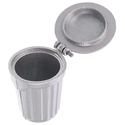 Sosoport 1 Stück Puppenhaus-Mülleimer für kinderspielzeug badezimmerdekorationen Handgefertigt Toys for Kid Toys Mini -Mülldose kleines Hausmodell Legierung Silver von Sosoport