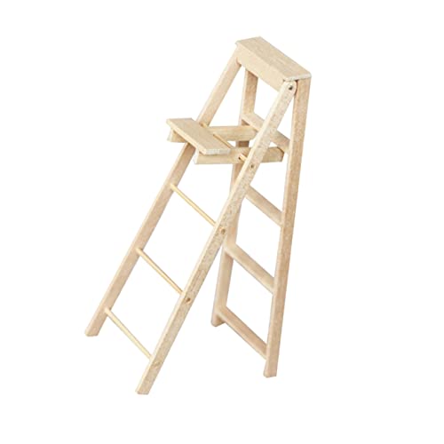 Sosoport 1 Stück Puppenhausleiter Dekorative Leiter Mini-hausleiter Dollhouse Decor Hausdekoration Selber Machen Mini-Leiter- Mini-haussimulationszubehör Puppenhaustreppe Hölzern von Sosoport