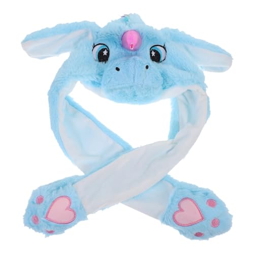 Sosoport 1 Stück -kappe Beweglicher Ohrenhut Lustig Ziehen Um Einhorn Funky Geburtstag Mädchen Hüte Erste Erwachsene Ohr Springender Hut Plüsch-partyhut Plüschmütze Blue Kaninchenfell von Sosoport