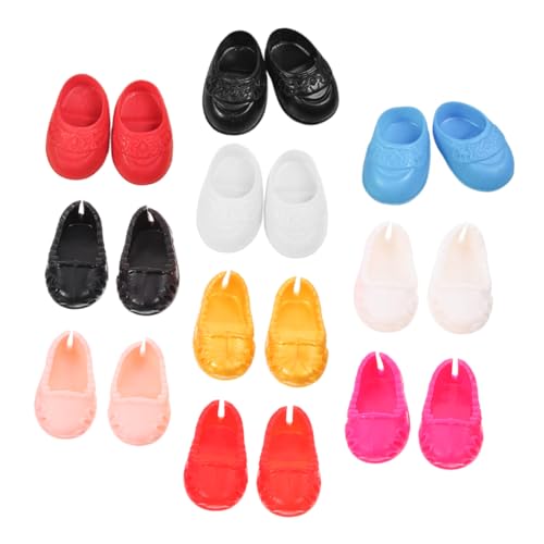 Sosoport 10 Paare Puppenflatschuhe Mini Schuhzubehör für Puppen für Kreative Spielwelten Leicht Anzuziehen Sosoport 10 Paare Puppenflatschuhe Mini Schuhzubehör für Puppen für Kreative Spielwelten Leicht Anzuziehen von Sosoport