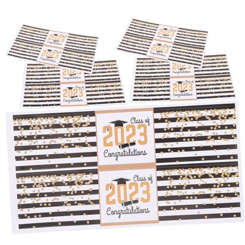 Sosoport 10 Stück Abschlusswasserflaschenaufkleber Etiketten für Wasserflaschen zur Hochzeit Abschlussflaschenaufkleber Abschlussfeier-Label Etiketten für Abschlusskappen PVC selbstklebend von Sosoport