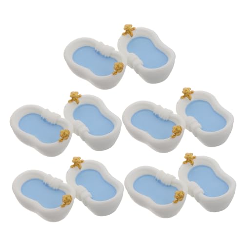 Sosoport 10 Stück Babyhausbadewanne Mini Spielzeugwanne Für Puppen Puppenhaus Wohnzimmer Möbel Heimpuppendekoration Mikrobadewanne Mini-duschbadewanne Miniatur-badzubehörset Weiß Plastik von Sosoport