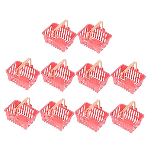 Sosoport 10 Stück Einkaufskorb Mini Einkaufskorb Körbe Puppenkorb Mit Griffen Kinderkorb Weide Miniatur Lebensmittelkorb Aufbewahrungskorb Kunststoff Rot Sosoport 10 Stück Einkaufskorb Mini Einkaufskorb Körbe Puppenkorb Mit Griffen Kinderkorb Weide Miniatur Lebensmittelkorb Aufbewahrungskorb Kunststoff Rot von Sosoport